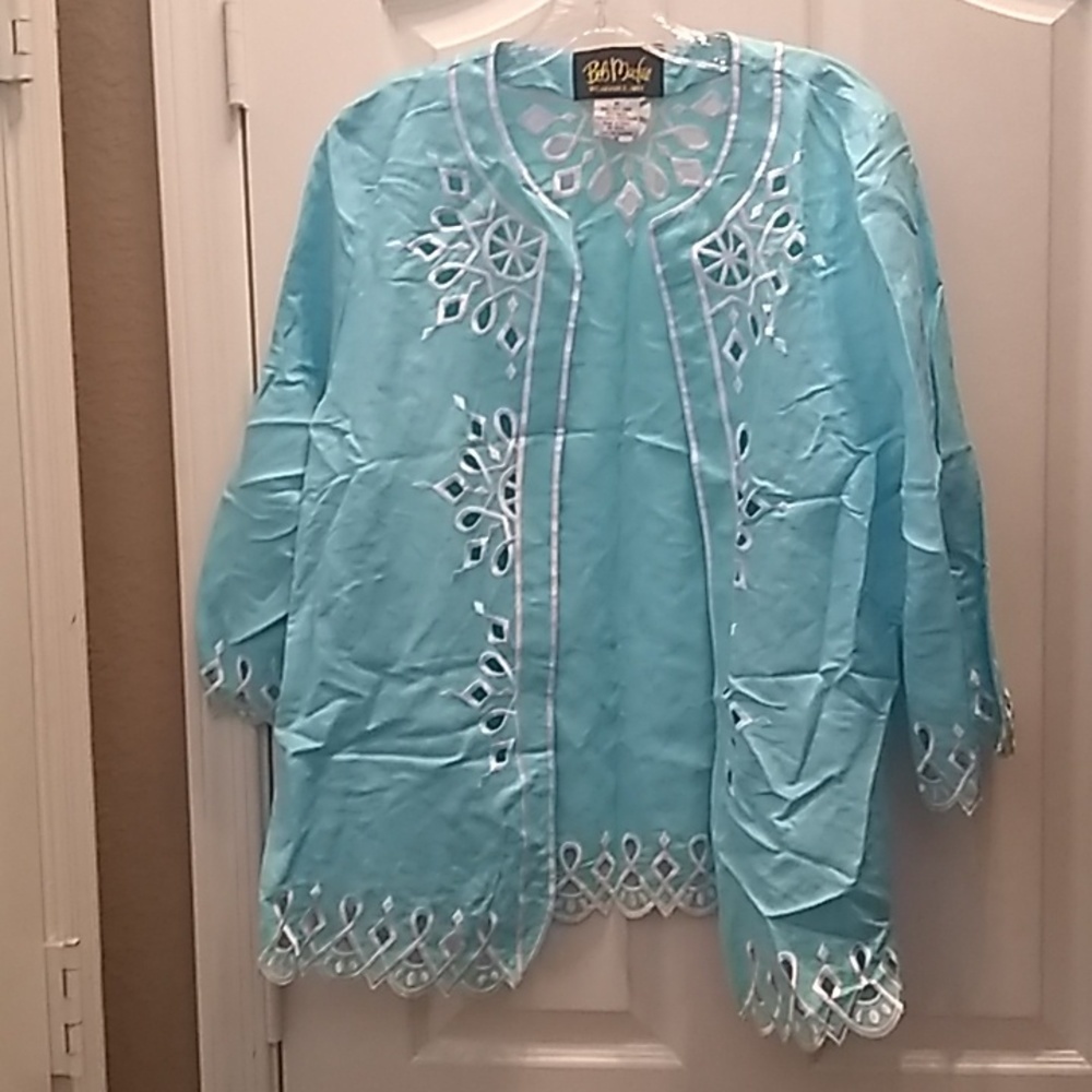 FINAL MARKDOWN Ladies' Bob Mackie Wearable Art Open-front Jacket w/ Embroidery